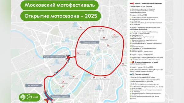 Движение перекроют на Садовом кольце из-за Московского мотофестиваля