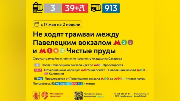 Схема движения трамваев временно изменится в центре Москвы Схема движения трамваев временно изменится в центре Москвы